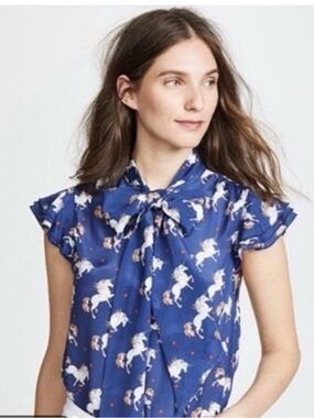 Alice and olivia unicorns blouse size S